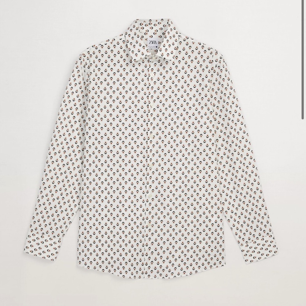 Zara slim fit geometric print shirt